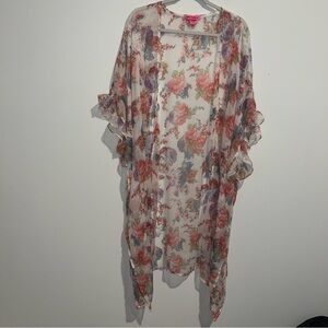 Betsy Johnson Floral Kimono Cardigan